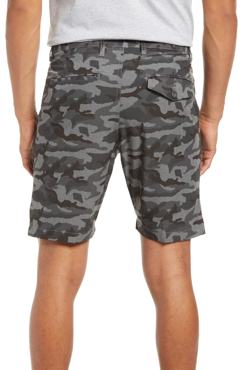 Vintage 1946 Men's Print Hybrid Flat Front Shorts, Alternate, color, Grey Camo