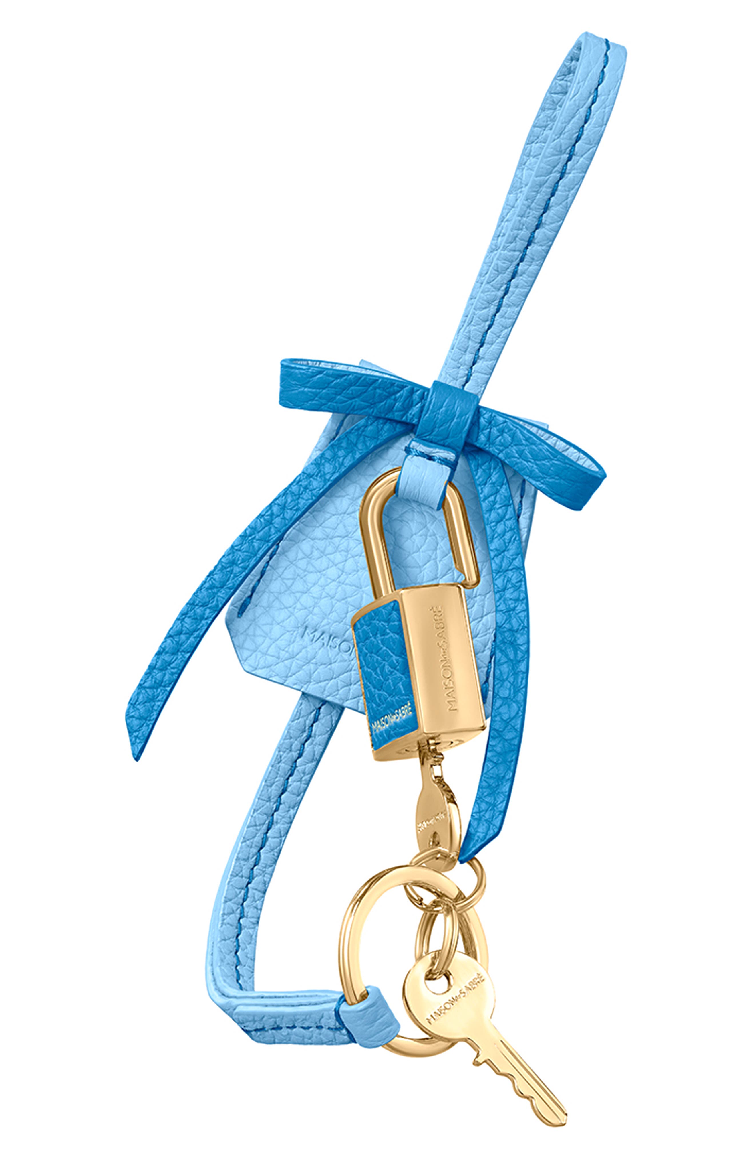 The Bow Padlock Charm, Alternate, color, Sky Lapis