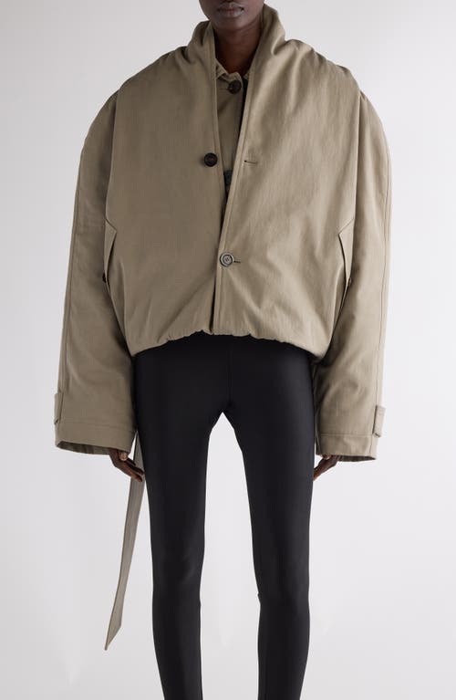 Shop Balenciaga Oversize Insulated Crop Hooded Trench Coat