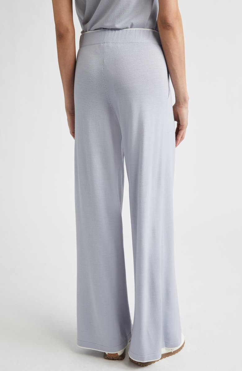 Eleventy Avalon Travel Merino Wool Drawstring Pants, Alternate, color, Sky Blue/White