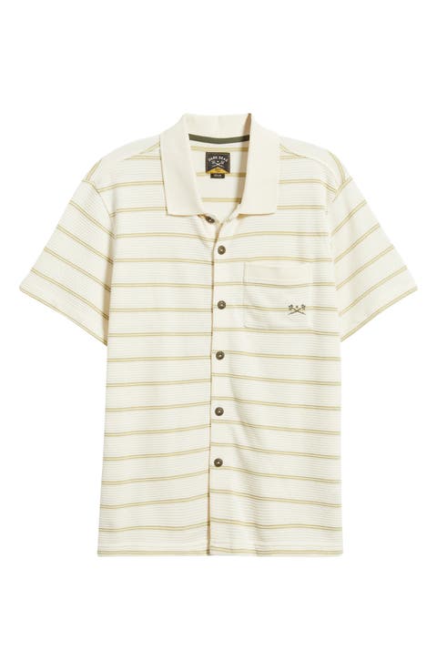 Shayne Short Sleeve Cotton Knit Button-Up Shirt
