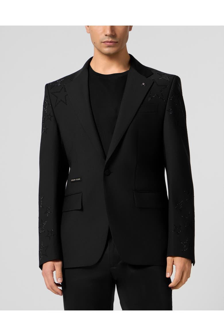 Blazer Gigolo Fit Stars Stones Men, Main, color, black