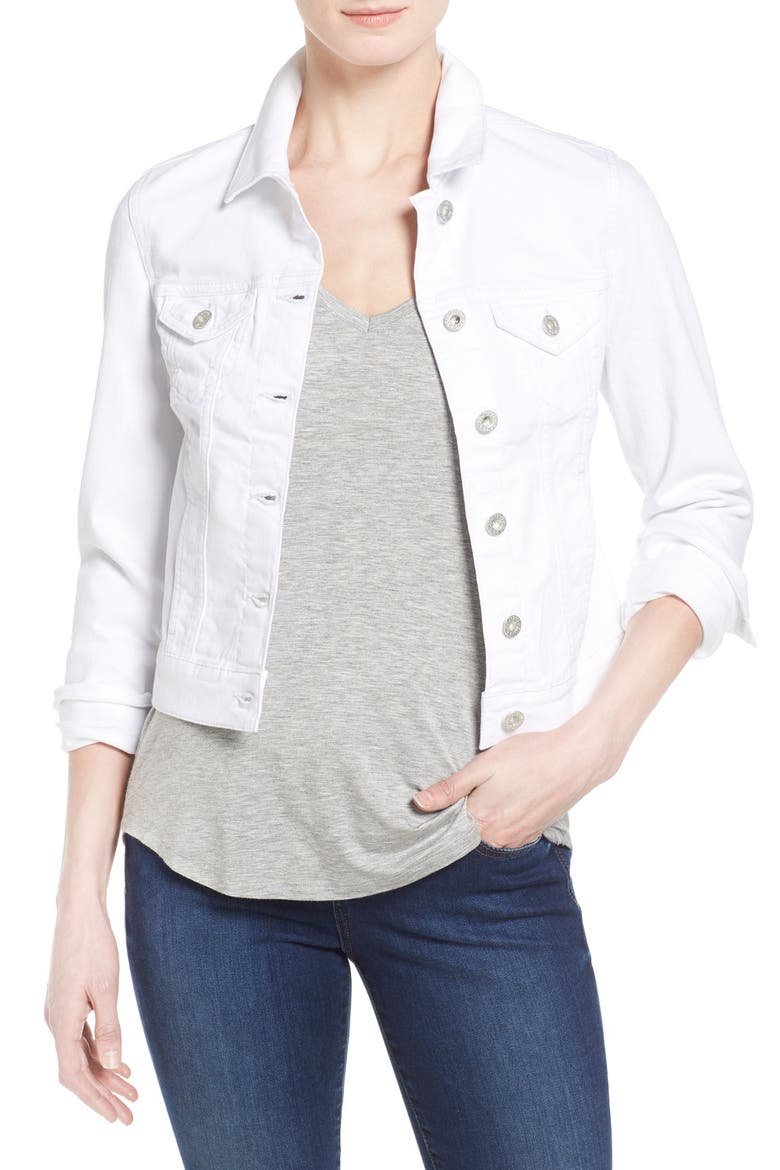 'Samantha' Denim Jacket, Main, color, WHITE