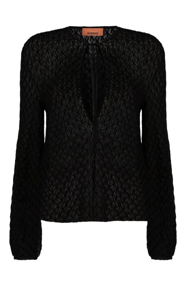 Missoni Crew Neck Blouse In Wool Blend, Alternate, color, Black