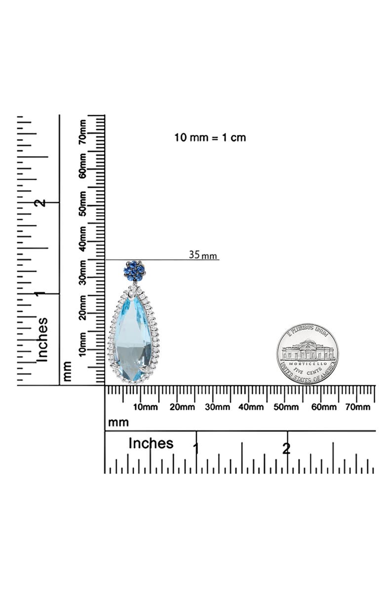 Haus of Brilliance Gold 3/8 Ctw Diamond Topaz and Sapphire Floral Pendant Necklace, Alternate, color, White