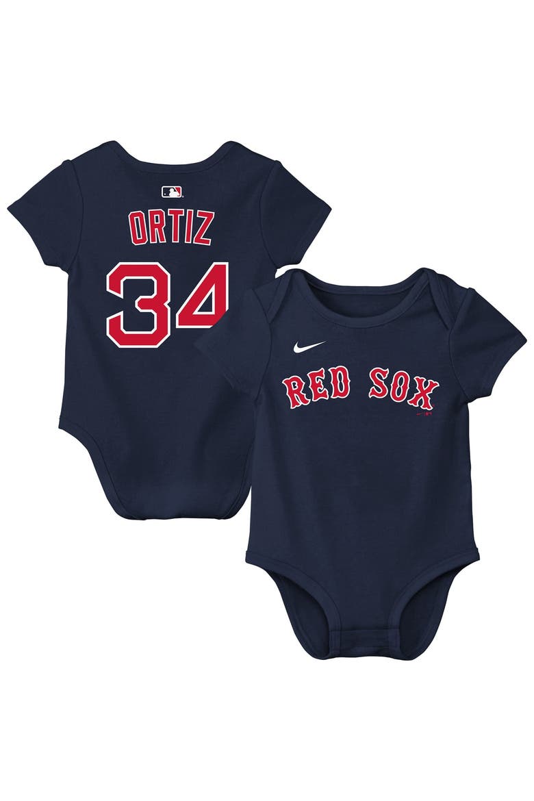 Newborn & Infant Nike David Ortiz Navy Boston Red Sox Name & Number Bodysuit, Main, color, Navy