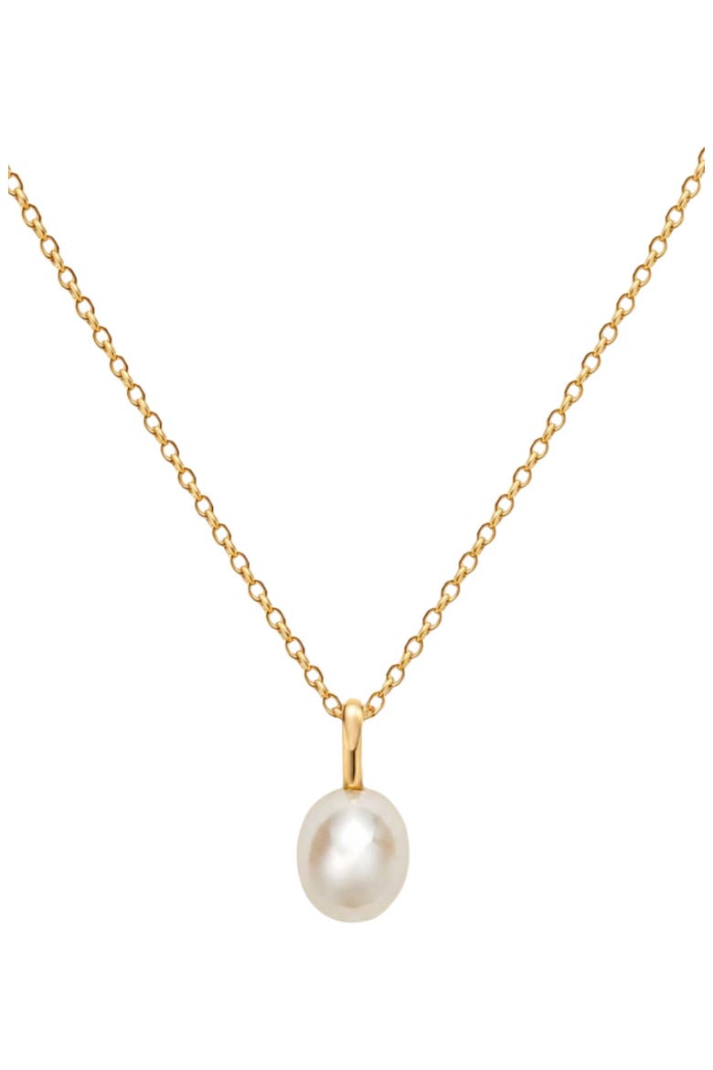 Pearl Charm Necklace, Main, color, Gold Vermeil