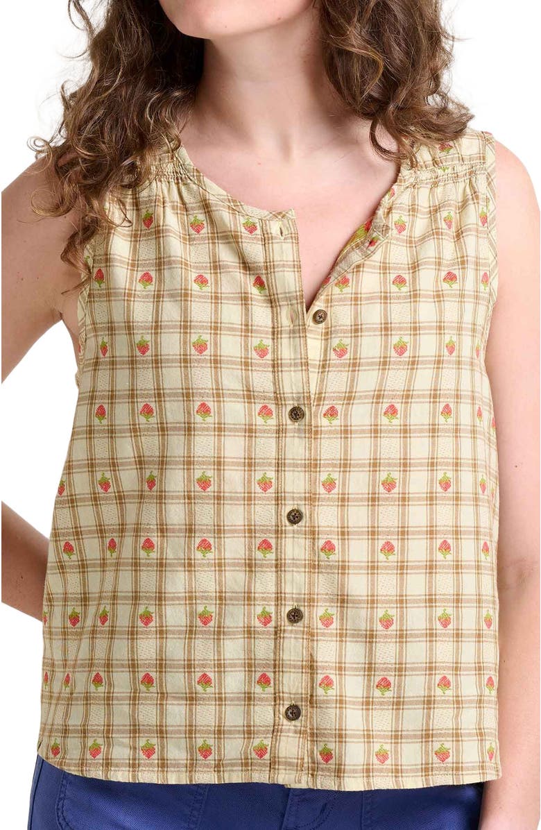 Toad & Co Manzana Button Front Tank, Alternate, color, Barley Strawberry
