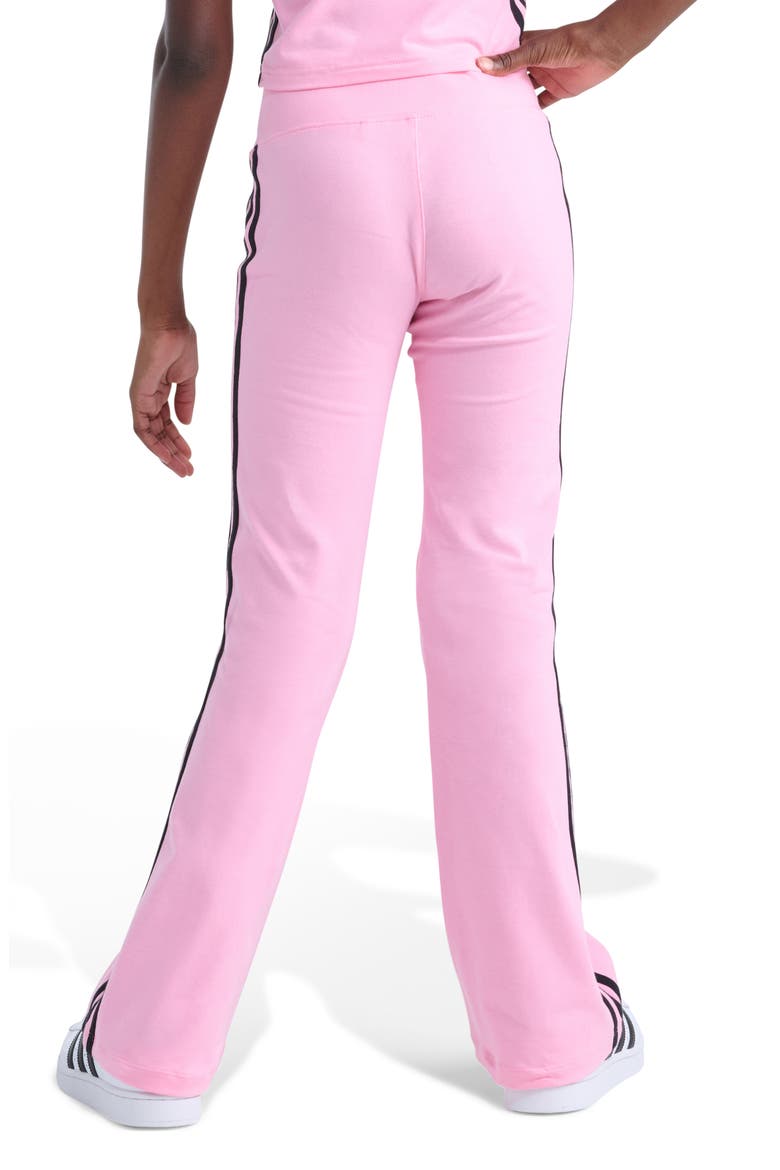 Kids' 3-Stripes Stretch Cotton Flare Leggings, Alternate, color, LIGHT PINK