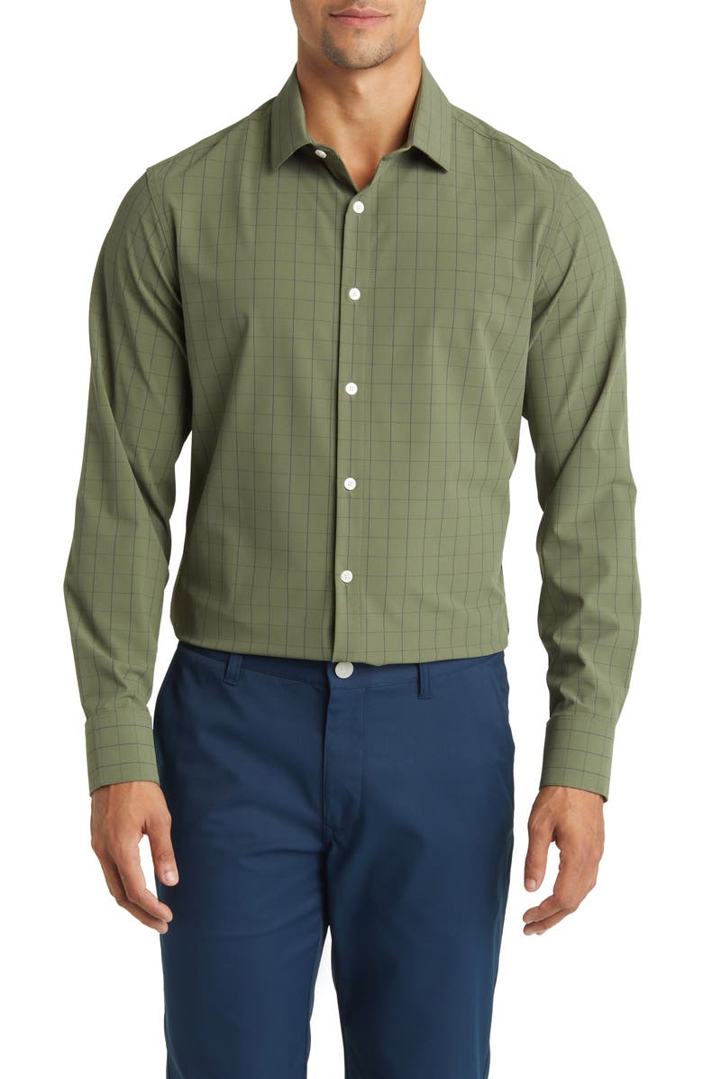 Mizzen+Main Leeward Trim Fit Plaid Performance Button-Up Shirt, Main, color,