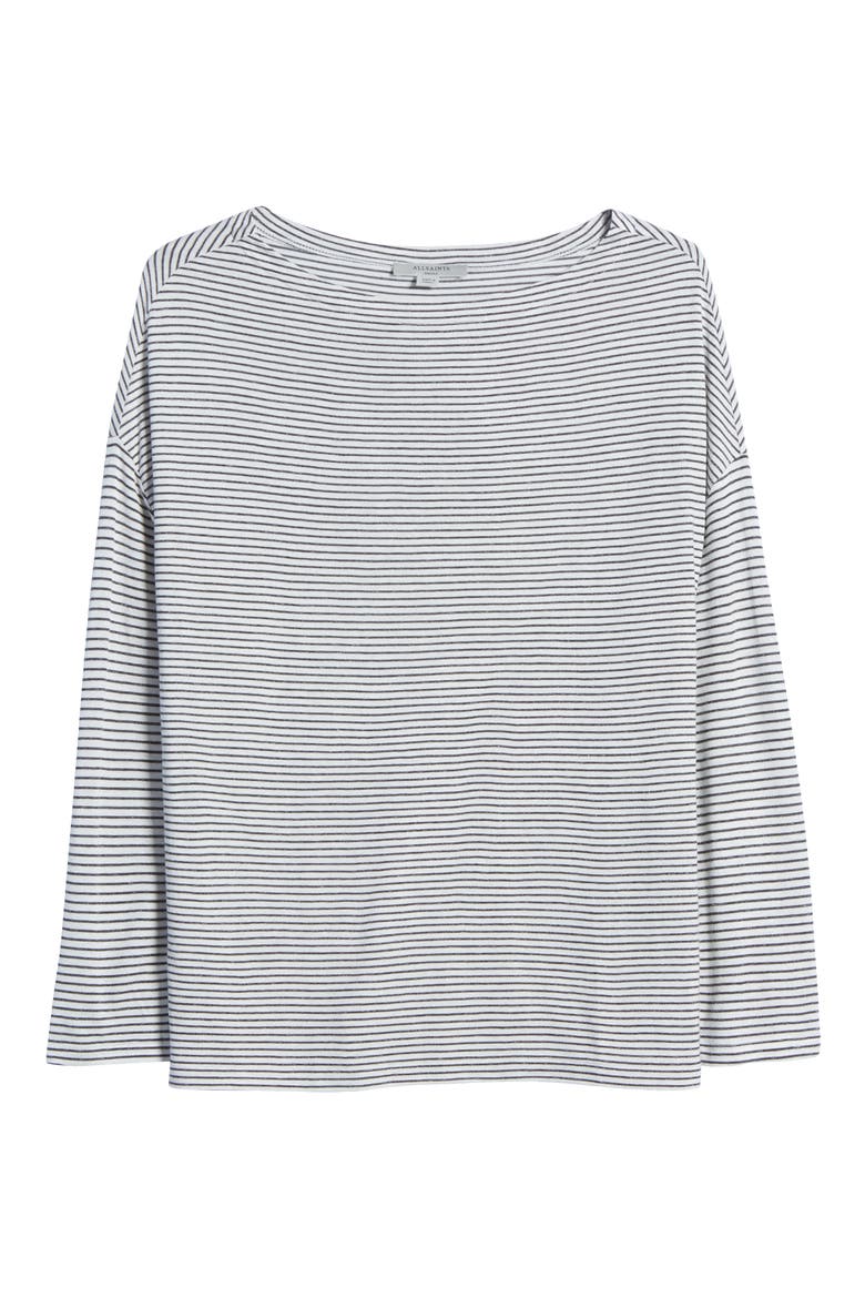 Rita Stripe Top, Alternate, color, CHALK/ INK