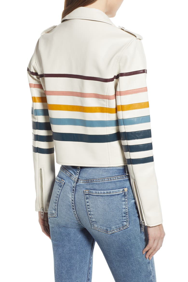 Multistripe Faux Leather Jacket, Alternate, color, RISE AND SHINE