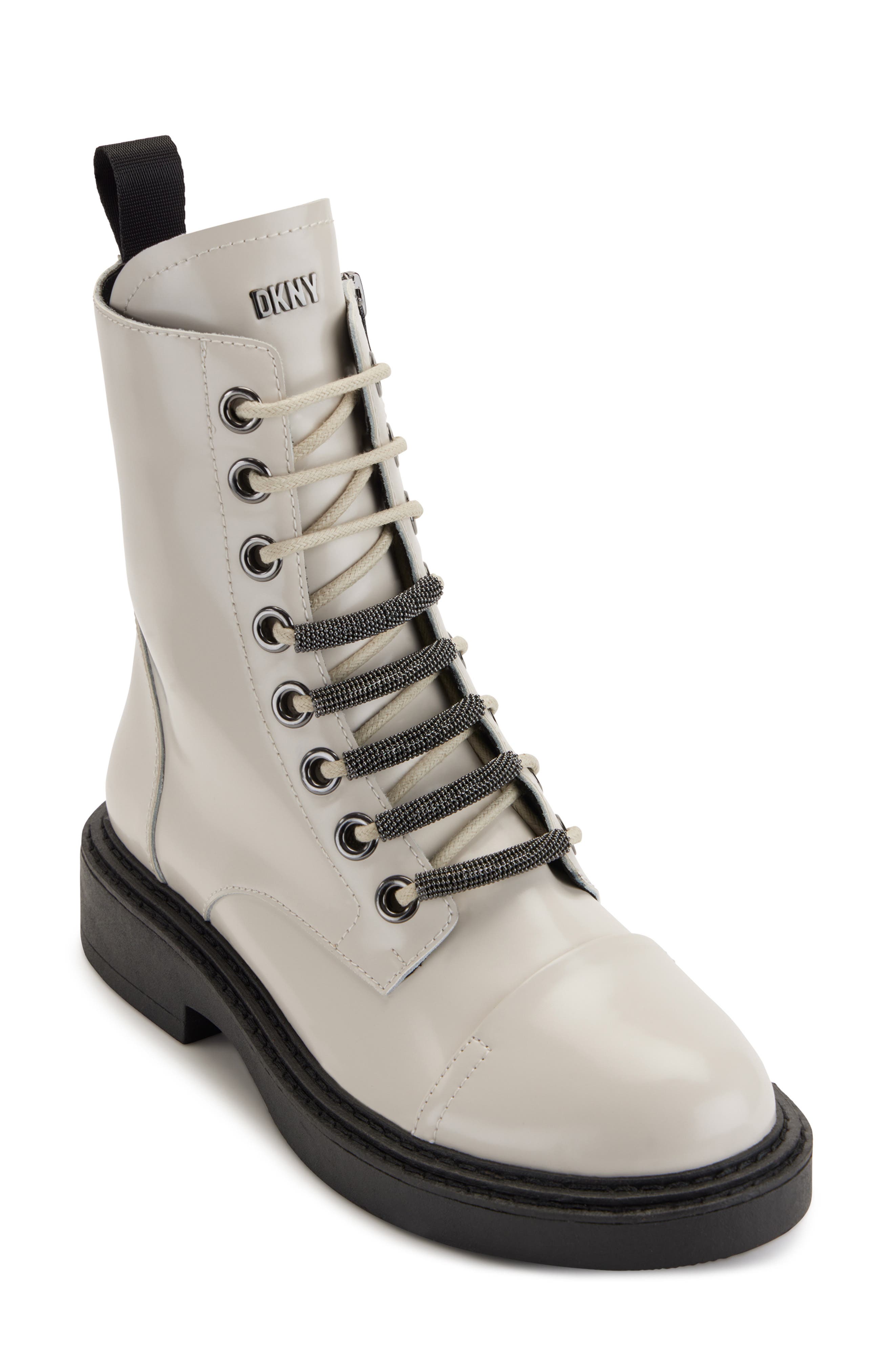 DKNY Malaya High Shine Lace Up Boot