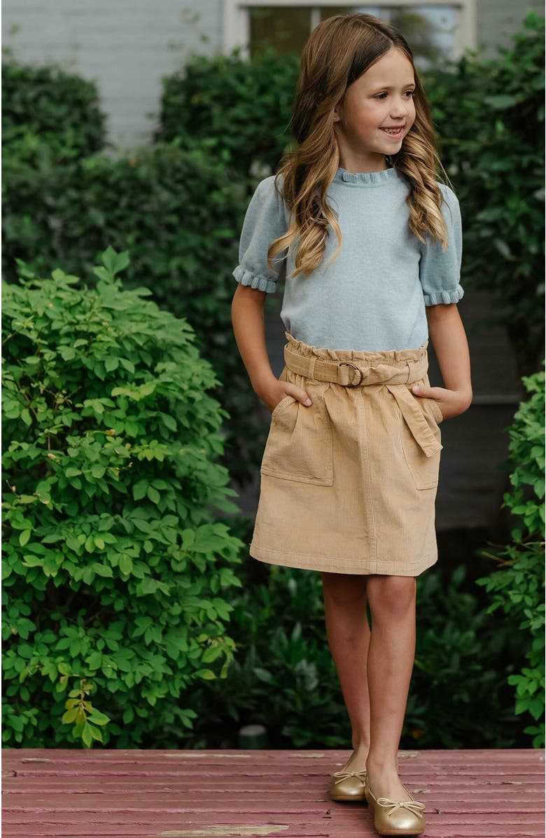 Hope & Henry Girls' Corduroy Cinch Waist Skirt, Toddler, Alternate, color, Khaki Fine Wale
