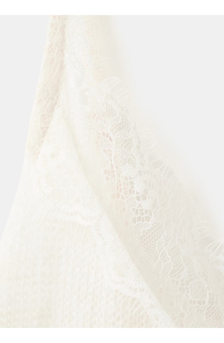 MANGO Lace Trim Camisole, Alternate, color, Ecru