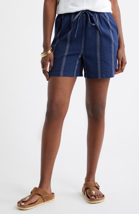 Cotton Blend Dobby Pull-On Shorts
