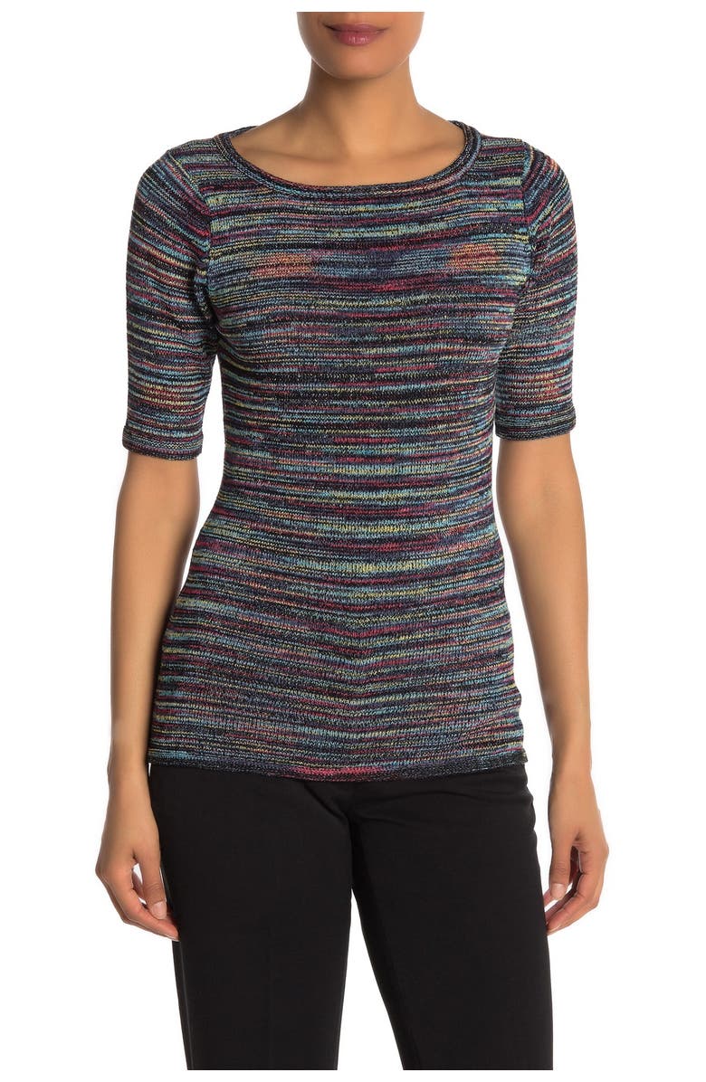 Vertigo Paris Space Dye Elbow Length Sleeve Top, Main, color,