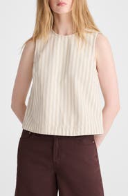 Madewell Stripe Denim Boxy Shell Top