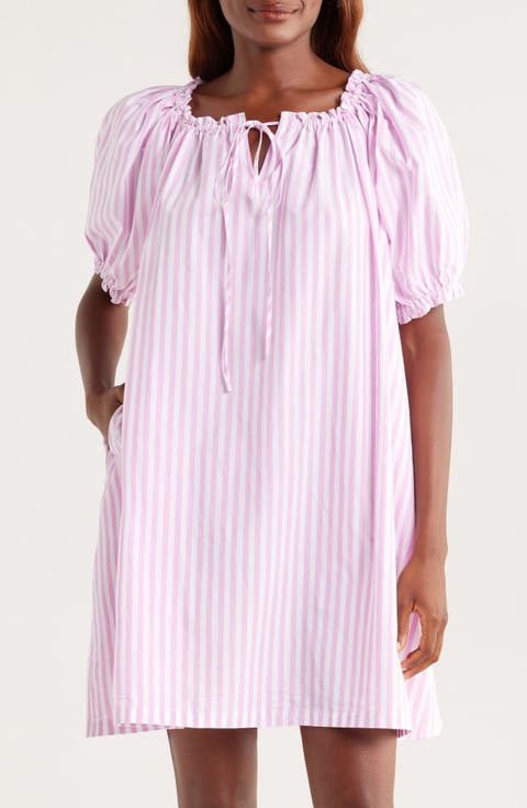 Tie Front Cotton Nightgown