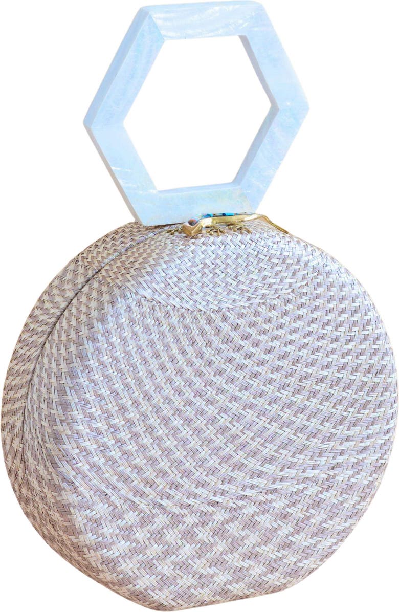 LIKHA Round Handbag with Mother-of-Pearl Handle, Alternate, color, Dusty Rose