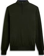 Bugatchi Quarter Zip Merino Wool Pullover