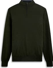 Bugatchi Quarter Zip Merino Wool Pullover