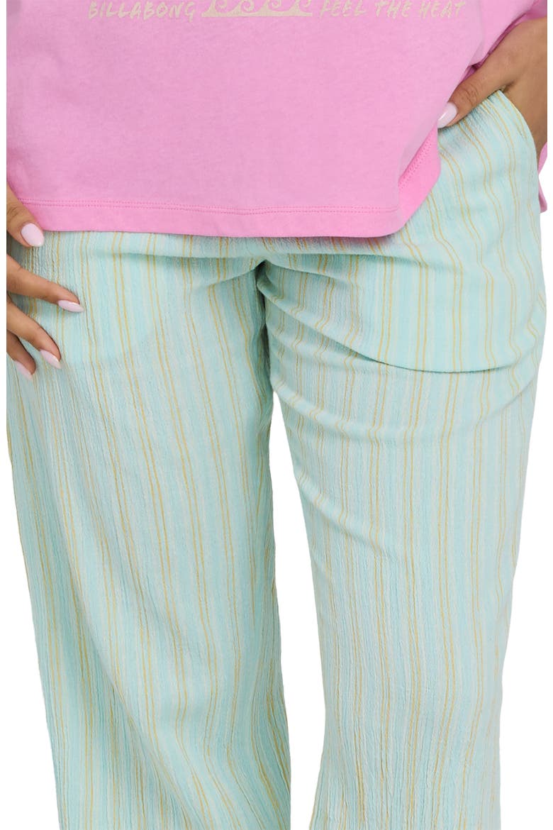 New Waves 2 Stripe Smock Waist Cotton Gauze Pants, Alternate, color, CLEARWATER