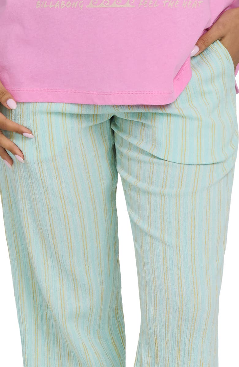 Billabong New Waves 2 Stripe Smock Waist Cotton Gauze Pants, Alternate, color, Clearwater