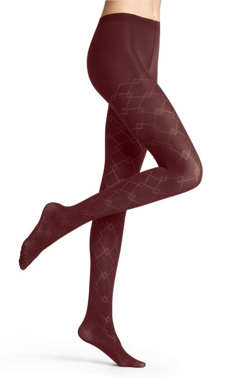 Falke Check Mate Tights In Red
