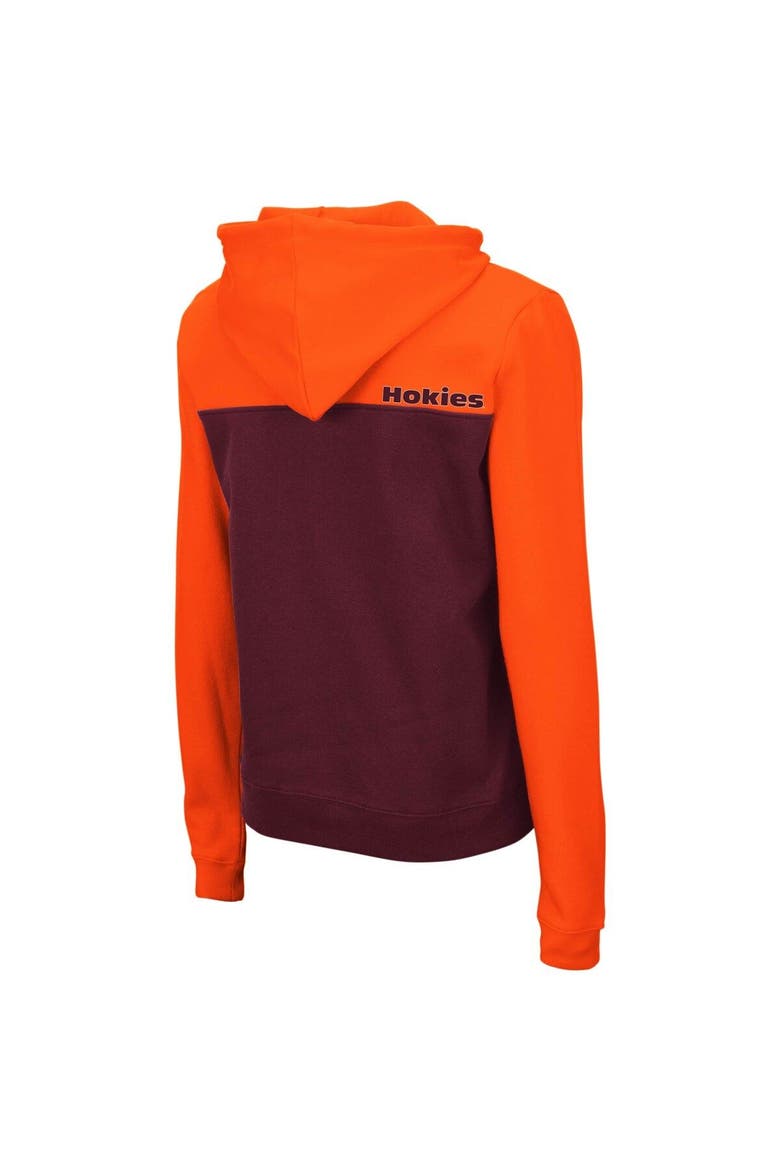 Women's Colosseum Orange/Maroon Virginia Tech Hokies Aidan Lightweight Half-Zip Hoodie, Alternate, color, Orange