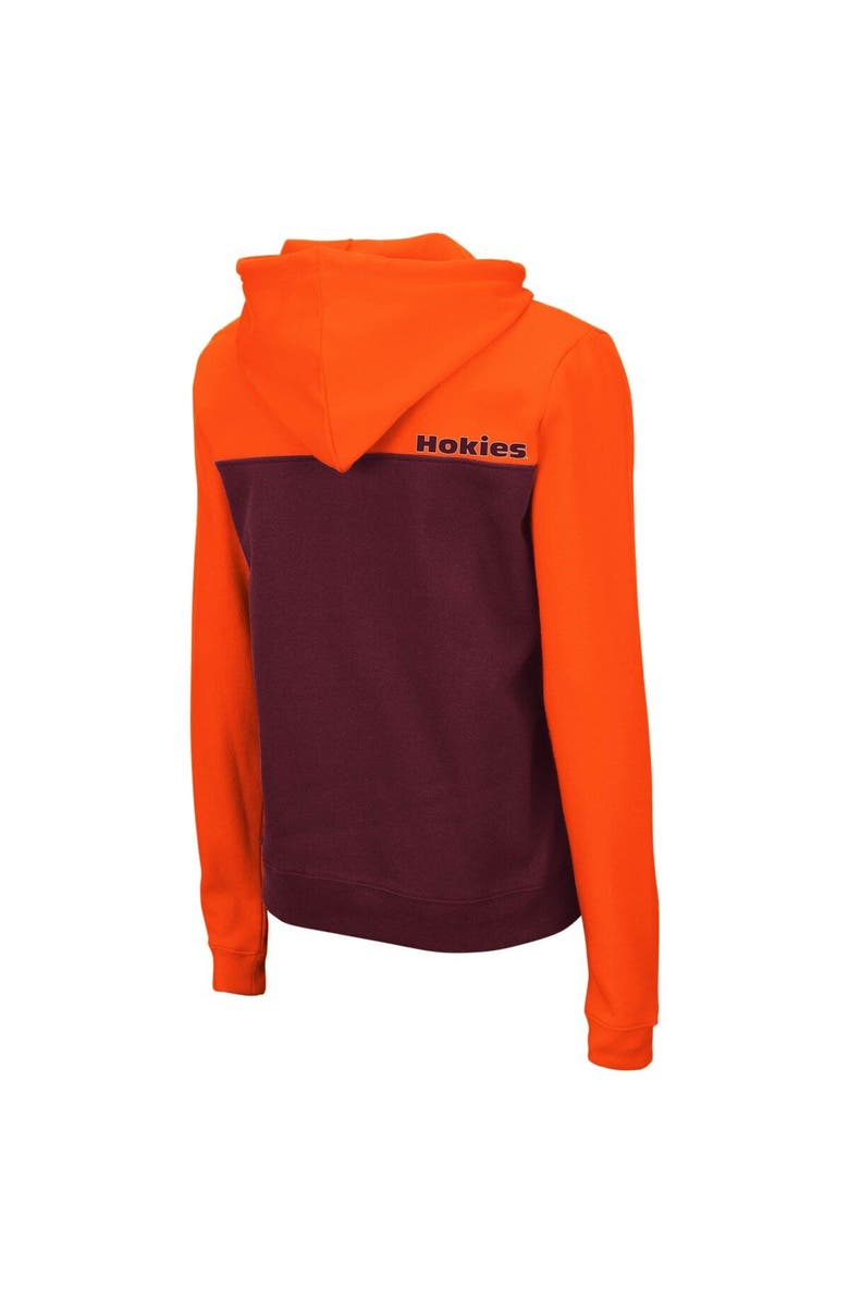 COLOSSEUM Women's Colosseum Orange/Maroon Virginia Tech Hokies Aidan Lightweight Half-Zip Hoodie, Alternate, color, Orange