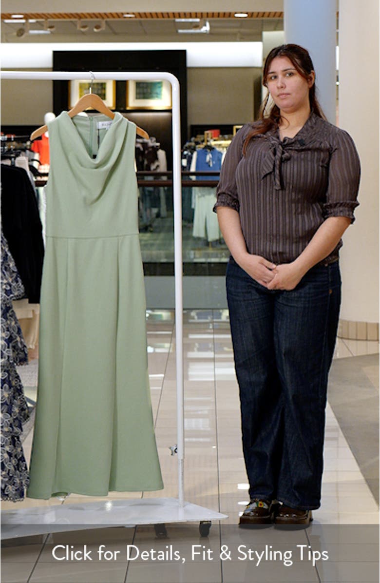 Jamie Cowl Neck Crepe Cocktail Dress, sales video thumbnail