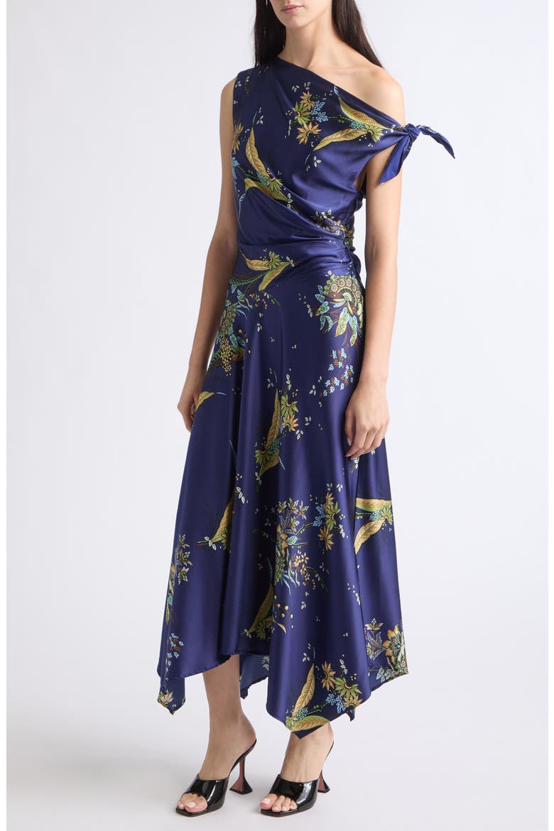 Portia One-Shoulder Silk Maxi Dress, Alternate, color, TAPESTRY MIDNIGHT