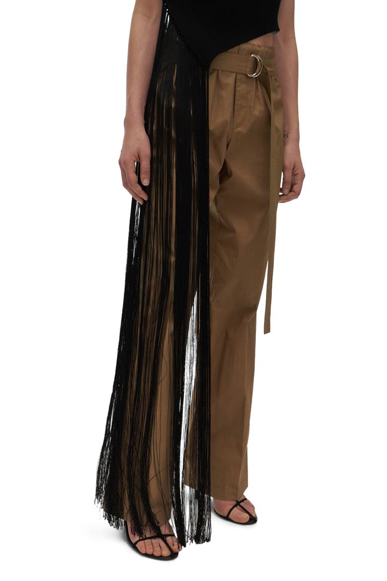 One-Shoulder Fringe Tank Top, Alternate, color, BLACK