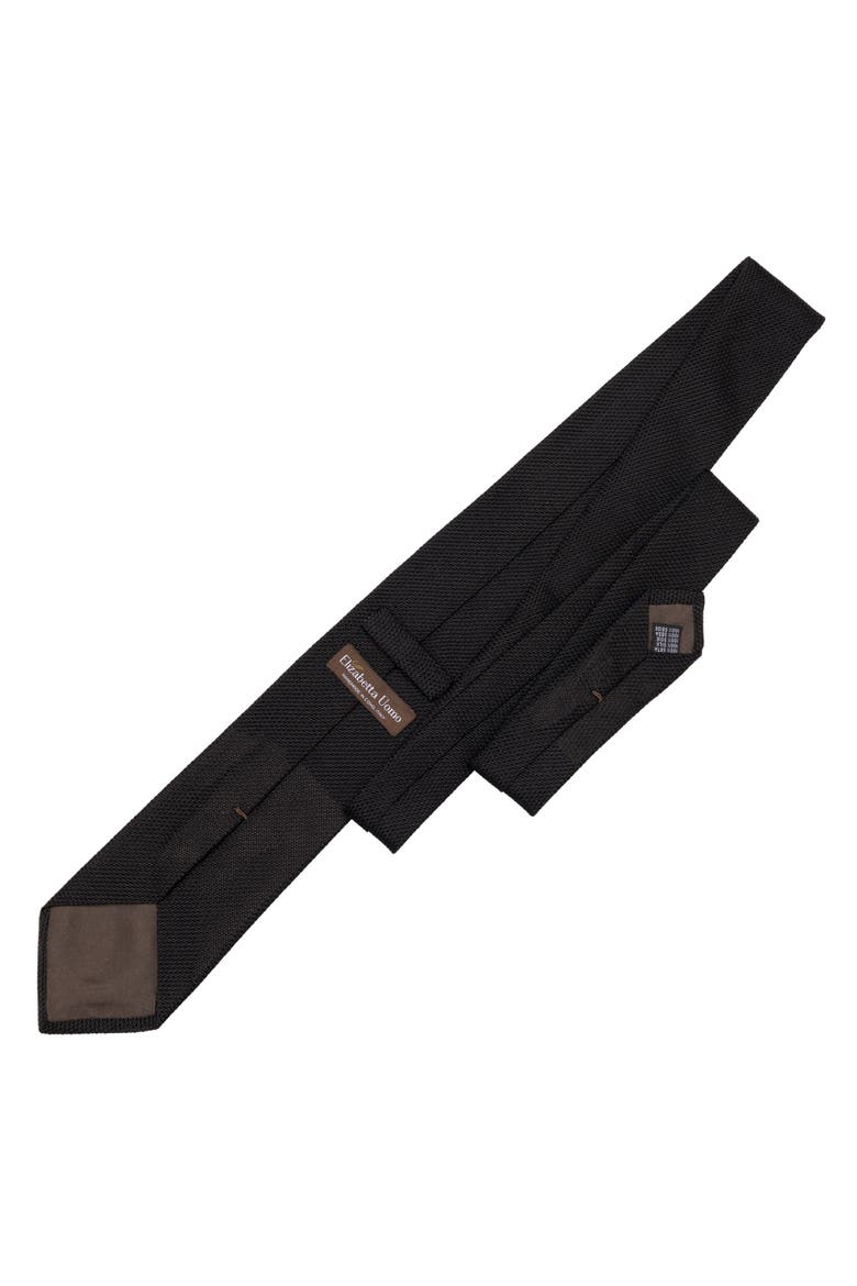 Nero - Silk Grenadine Tie for Men, Alternate, color, Black