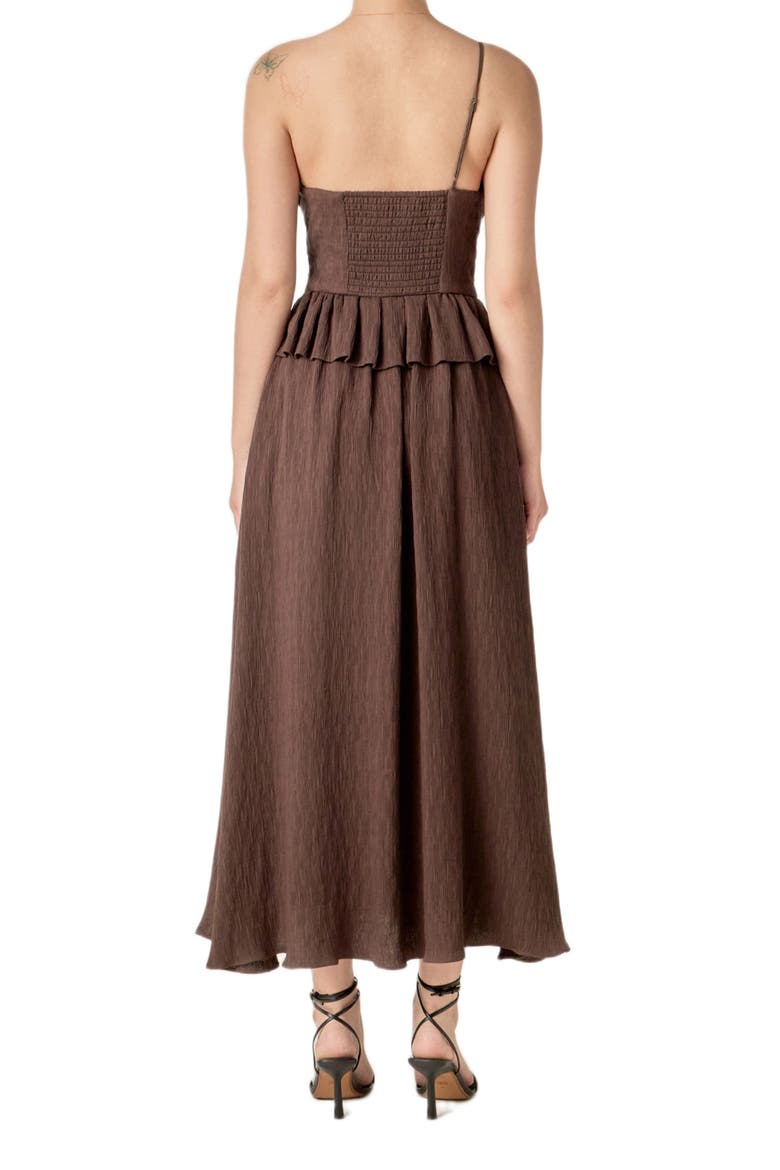 Modern Muse Pleated Midi Dress BROWN / M