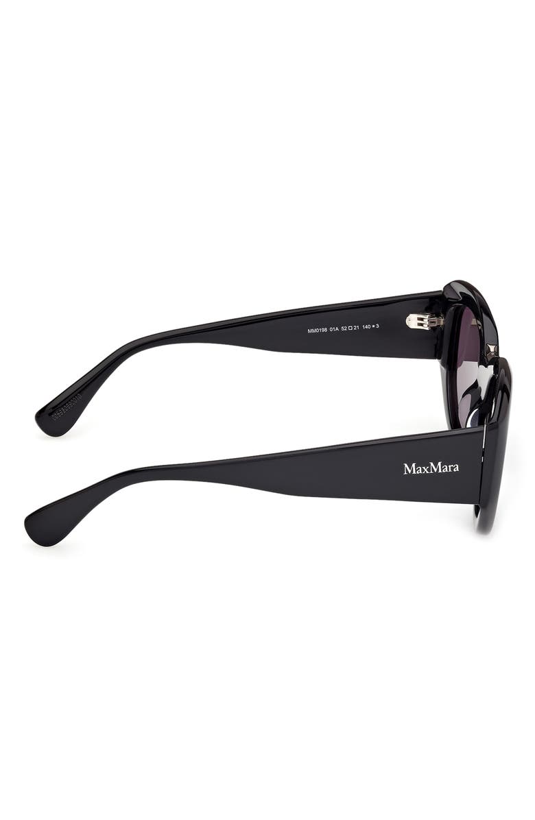 Max Mara 52mm Round Sunglasses, Alternate, color, Black Ruthenium / Smoke