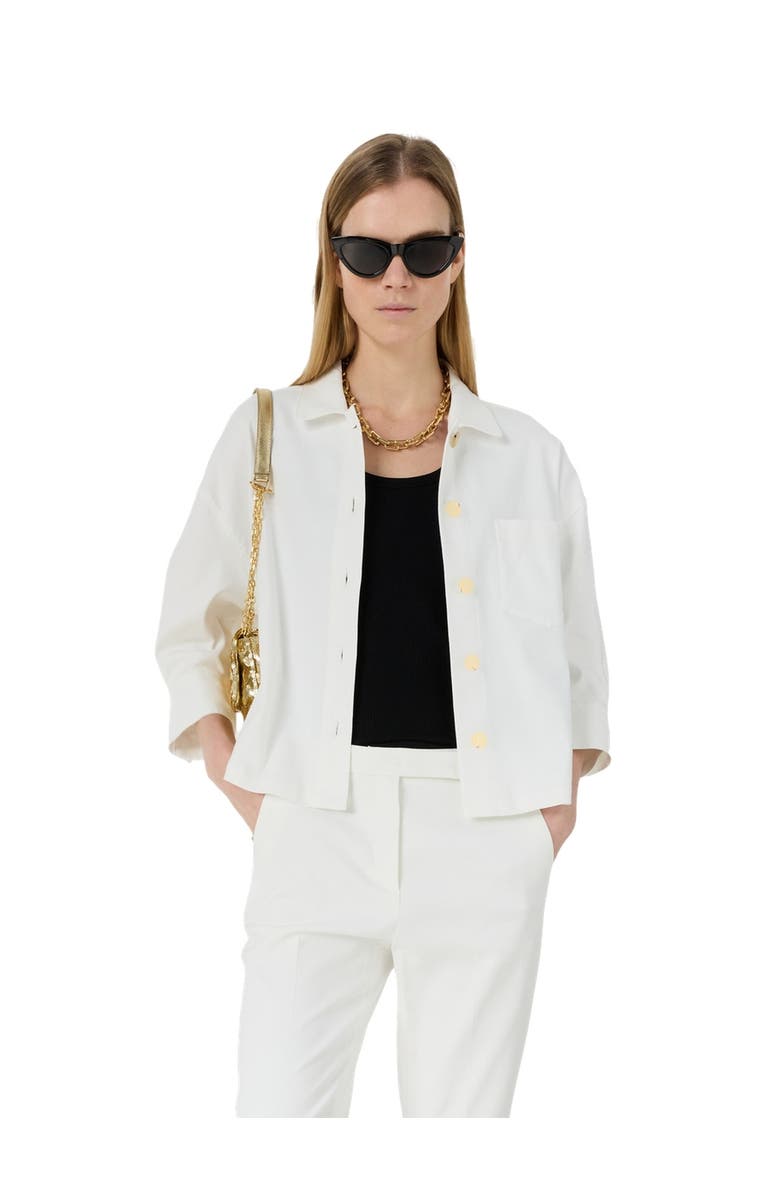 GERARD DAREL Tenya Tailored Cropped Boxy Jacket, Main, color, Ecru