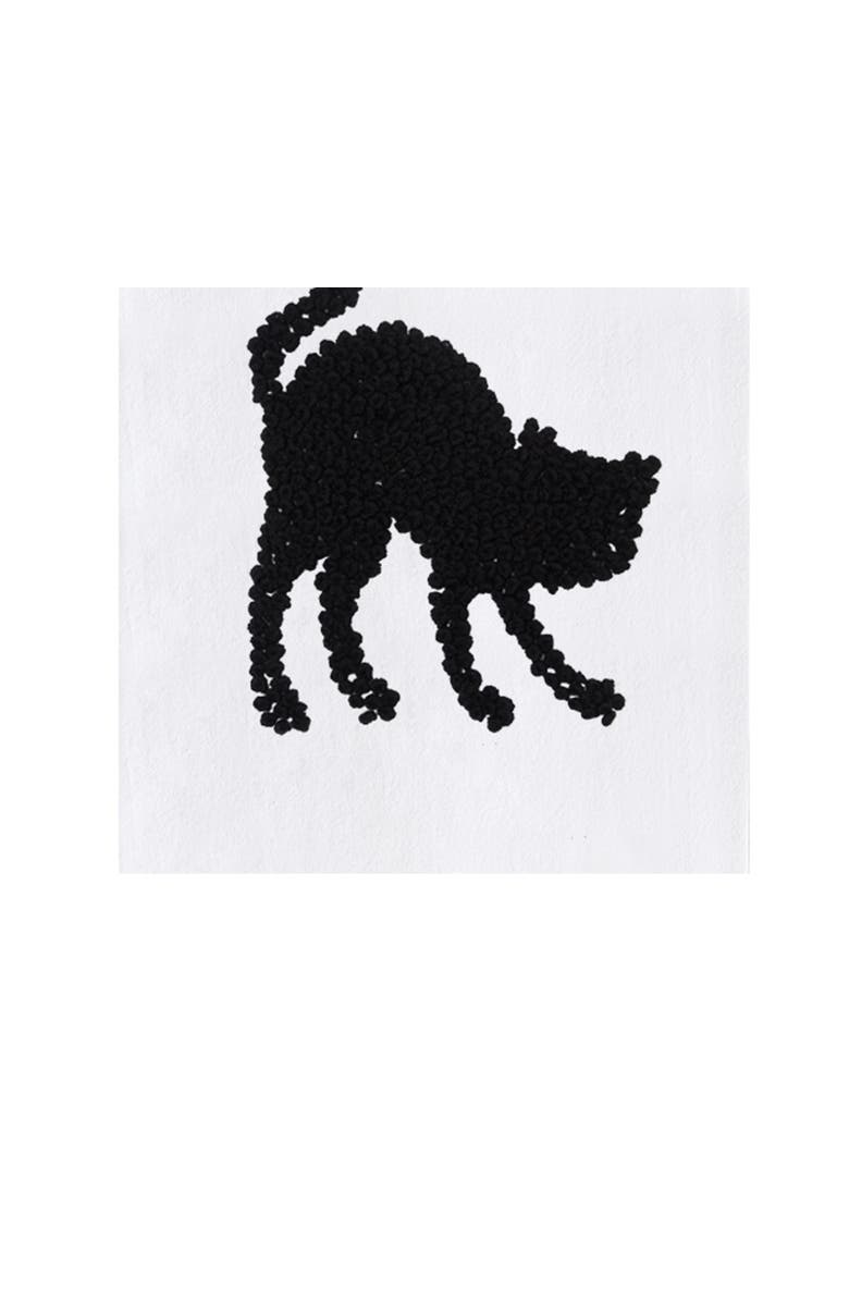 C&F Home Halloween Black Cat French Knot 100% Cotton Flour Sack Dishtowel, Alternate, color, Black