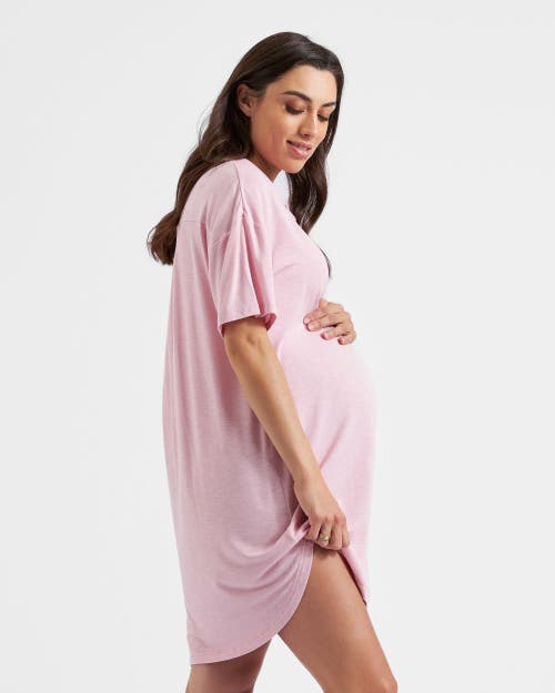 Ripe Maternity Comfortable Dusty Pink Night Shirt For Nursing And Relaxation In Pink