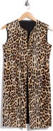 Longchamp Leopard Print Genuine Calf Hair Sleeveless Jacket