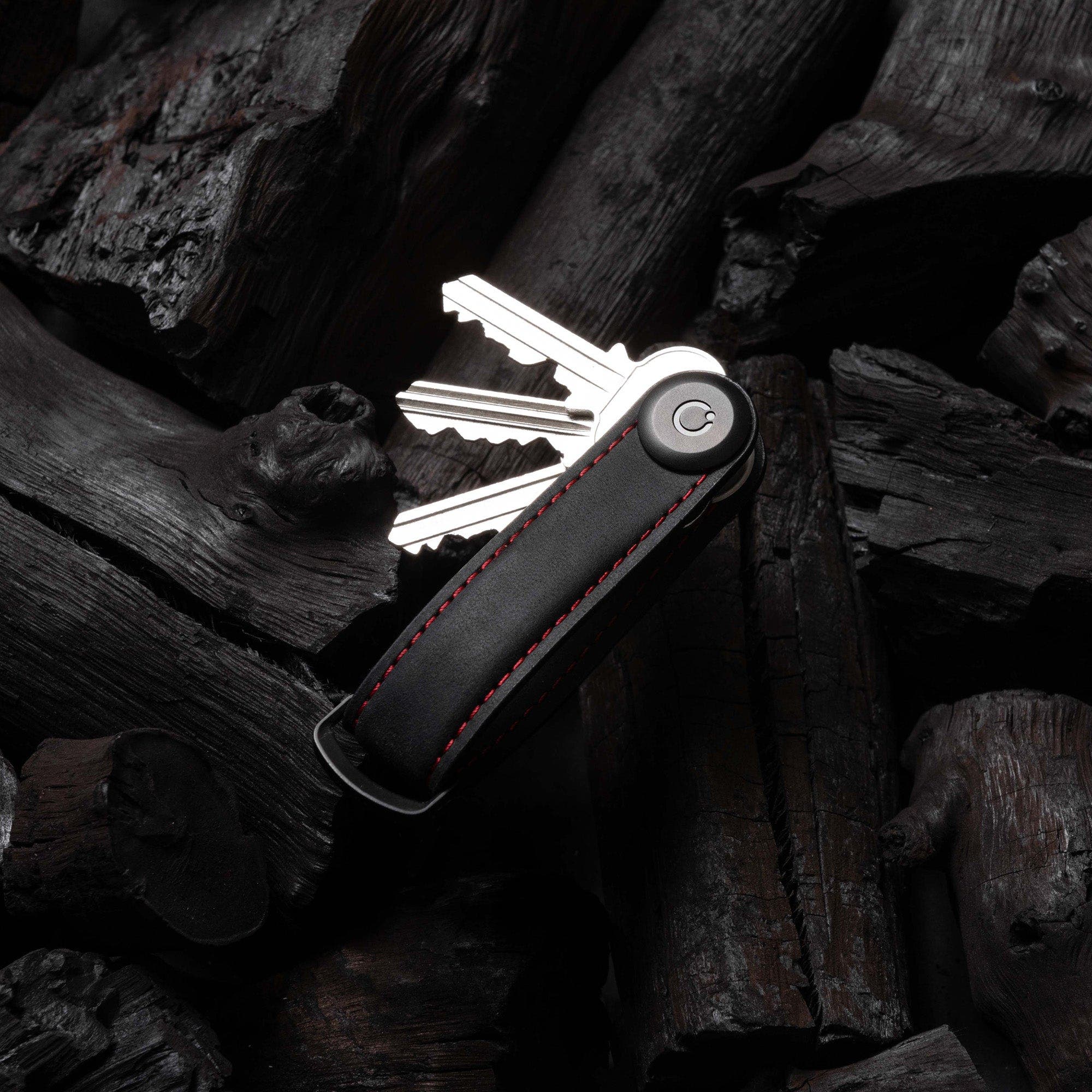 Orbitkey CrazyHorse Leather Key Organiser, Alternate, color, Obsidian