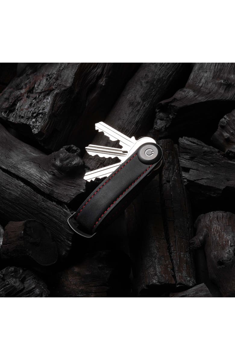 Orbitkey CrazyHorse Leather Key Organiser, Alternate, color, Obsidian
