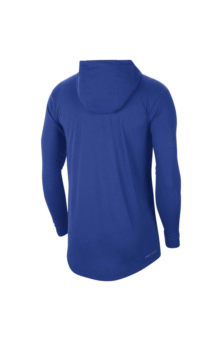 Nike Men's Nike Royal Duke Blue Devils Campus Tri-Blend Performance Long Sleeve Hooded T-Shirt, Alternate, color, 