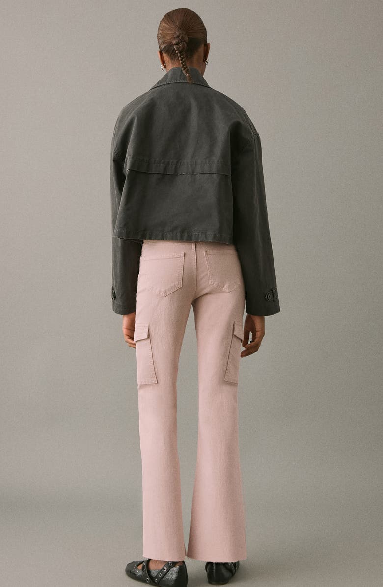 MANGO TEEN Flare Cargo Jeans, Alternate, color, Pastel Pink