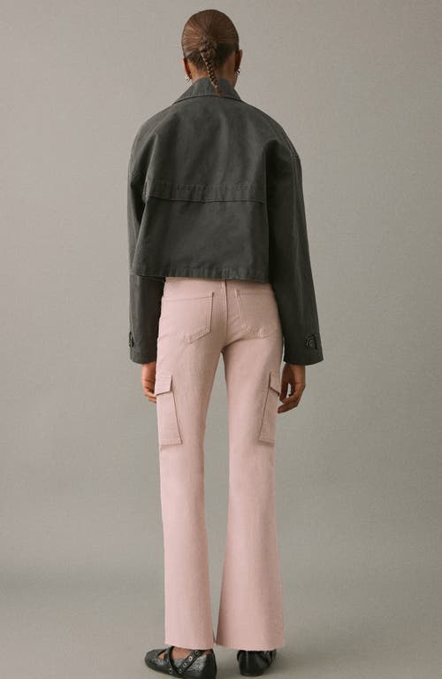 Mango Teen Flare Cargo Jeans In Pink