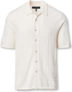 rag & bone Dalton Wool Blend Short Sleeve Knit Button-Up Shirt