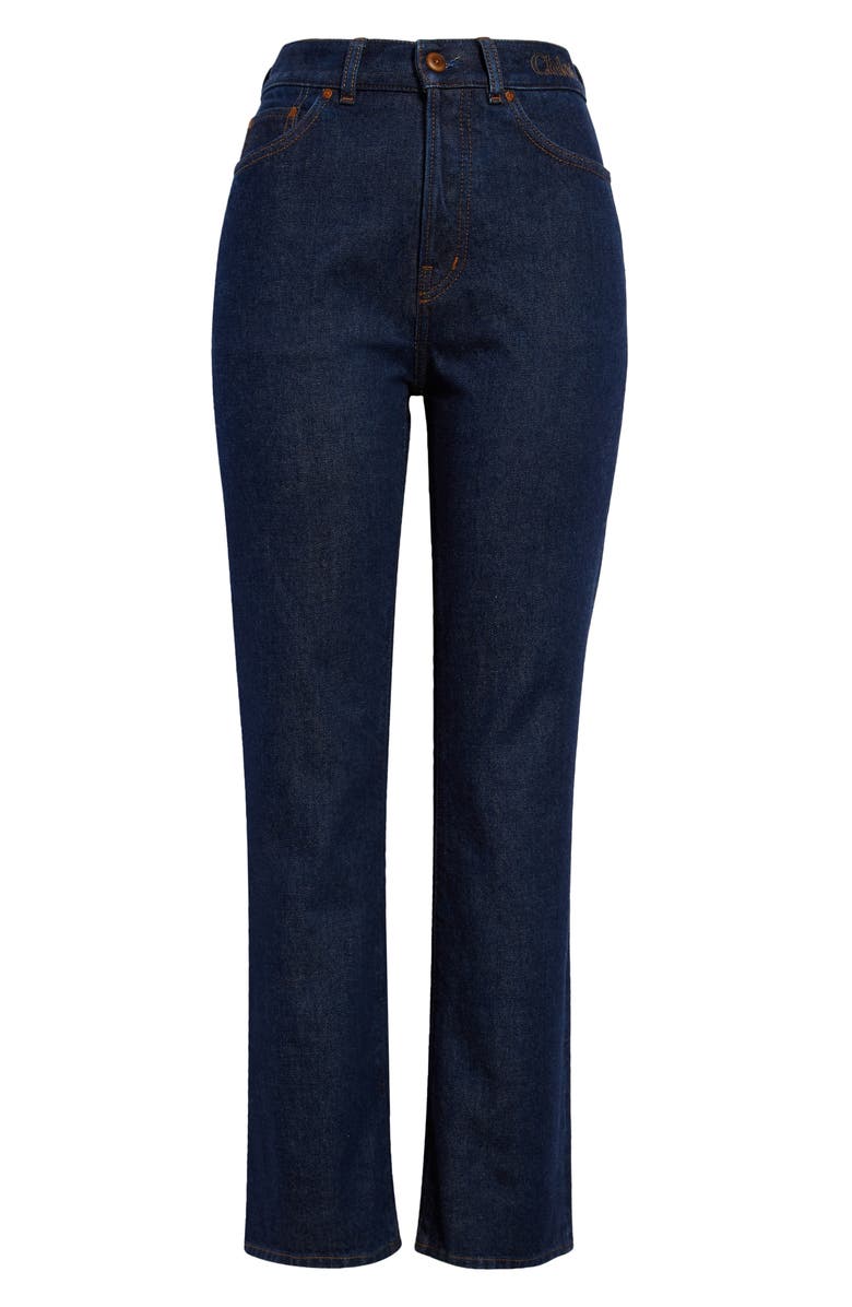 Chloé Lower Impact High Waist Flare Jeans, Main, color, 