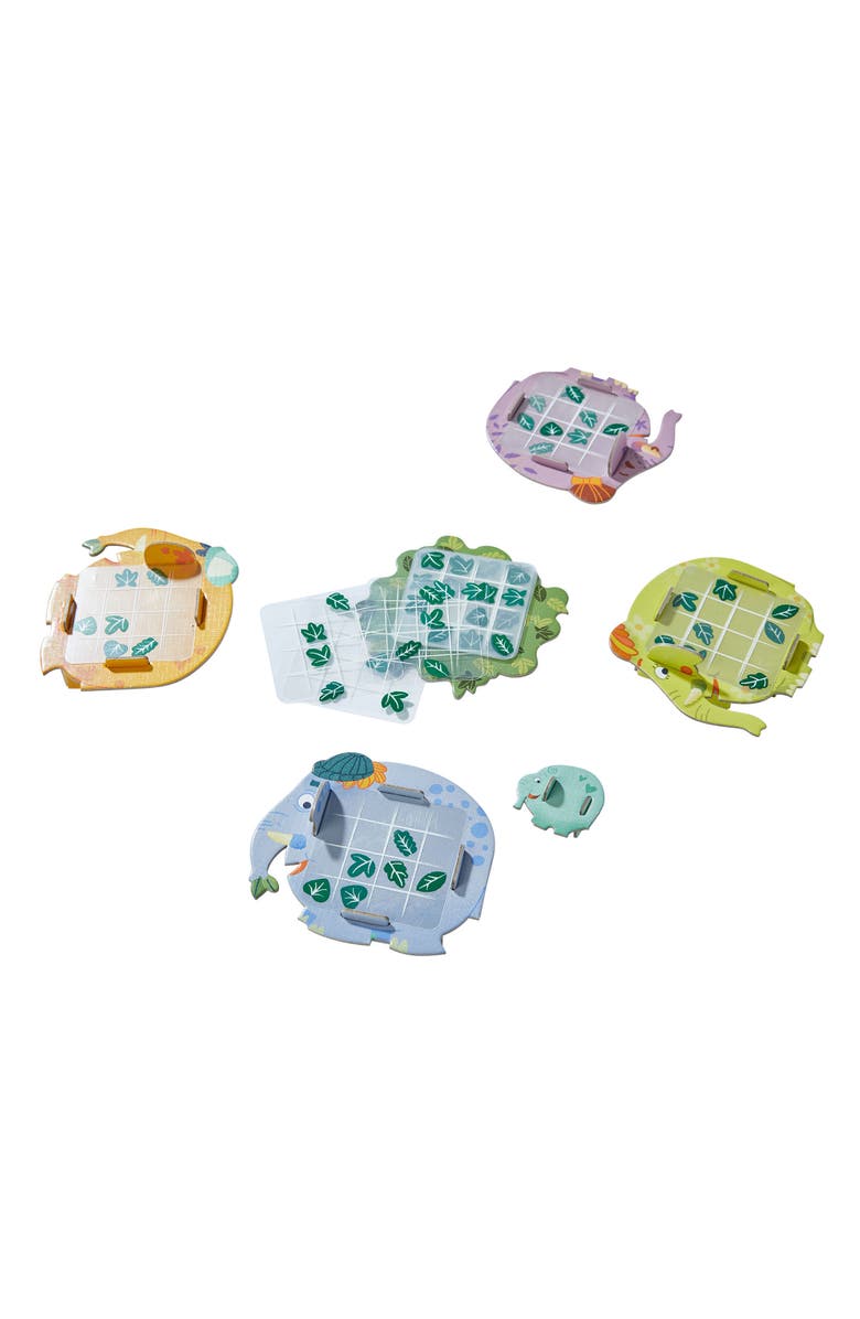 HABA Eager Elephants - Beginner Tile Placement Game for Ages 4+, Alternate, color, Yellow Multi