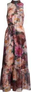 Julia Jordan Tie Neck Organza Dress